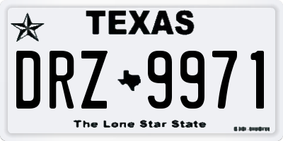 TX license plate DRZ9971