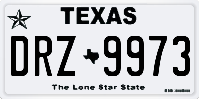 TX license plate DRZ9973