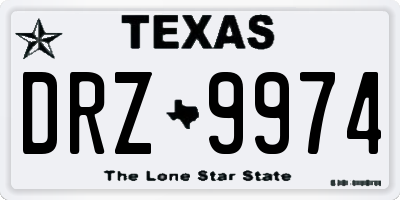 TX license plate DRZ9974