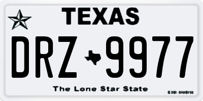 TX license plate DRZ9977