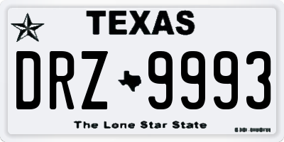 TX license plate DRZ9993