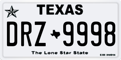 TX license plate DRZ9998