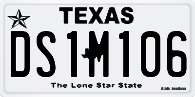 TX license plate DS1M106