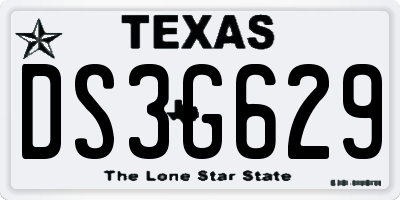 TX license plate DS3G629