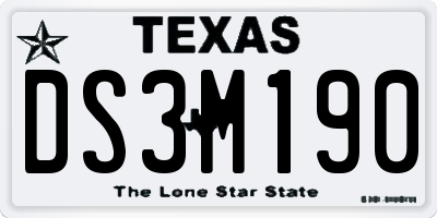 TX license plate DS3M190