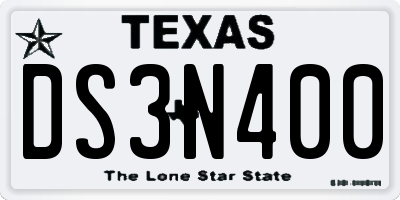 TX license plate DS3N400