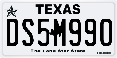 TX license plate DS5M990