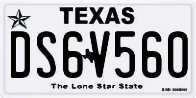 TX license plate DS6V560