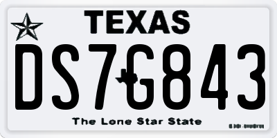 TX license plate DS7G843