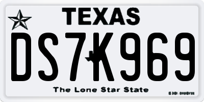 TX license plate DS7K969