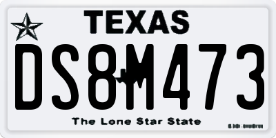 TX license plate DS8M473