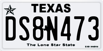 TX license plate DS8N473