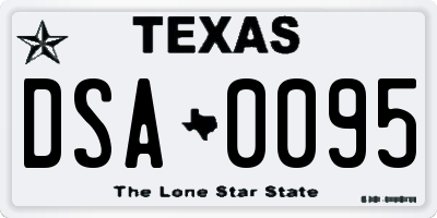 TX license plate DSA0095