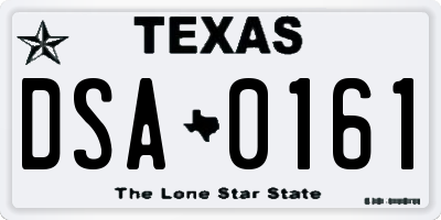 TX license plate DSA0161
