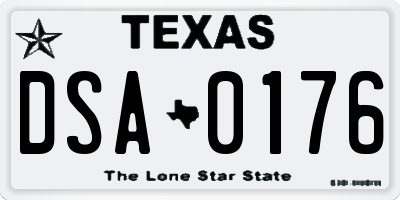 TX license plate DSA0176