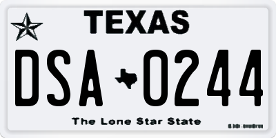 TX license plate DSA0244