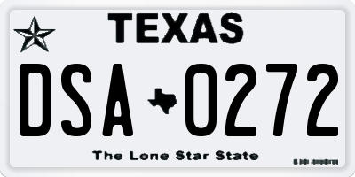 TX license plate DSA0272