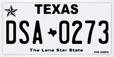 TX license plate DSA0273