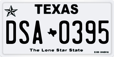 TX license plate DSA0395