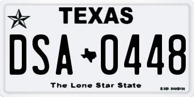 TX license plate DSA0448