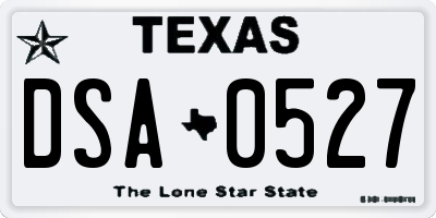 TX license plate DSA0527