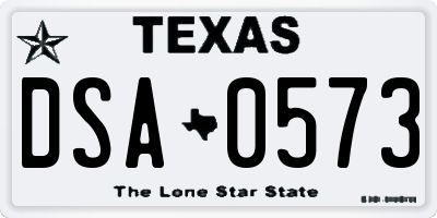 TX license plate DSA0573
