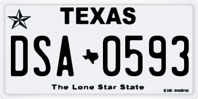 TX license plate DSA0593