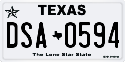 TX license plate DSA0594