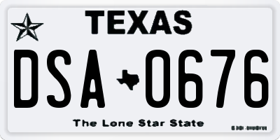 TX license plate DSA0676