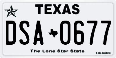 TX license plate DSA0677