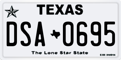 TX license plate DSA0695