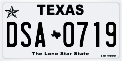 TX license plate DSA0719