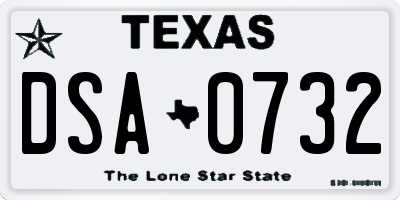 TX license plate DSA0732