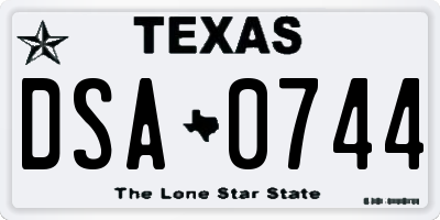 TX license plate DSA0744