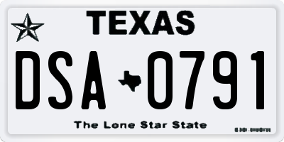 TX license plate DSA0791