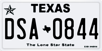 TX license plate DSA0844