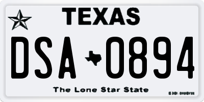 TX license plate DSA0894