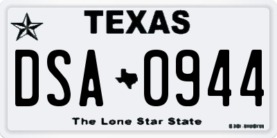 TX license plate DSA0944
