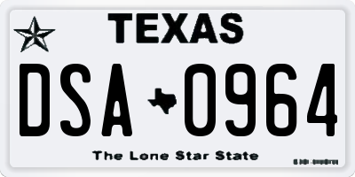 TX license plate DSA0964
