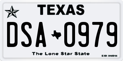 TX license plate DSA0979