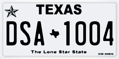TX license plate DSA1004