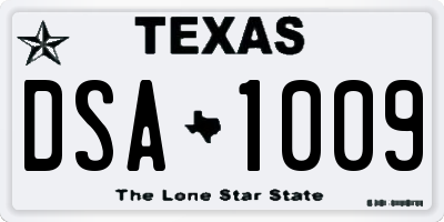 TX license plate DSA1009