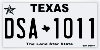 TX license plate DSA1011