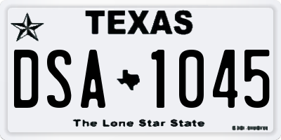 TX license plate DSA1045