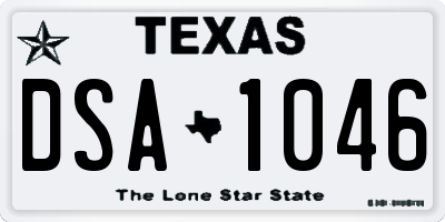 TX license plate DSA1046
