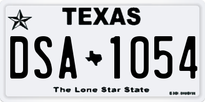 TX license plate DSA1054