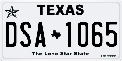 TX license plate DSA1065