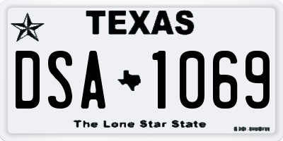 TX license plate DSA1069