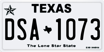 TX license plate DSA1073