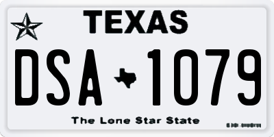 TX license plate DSA1079